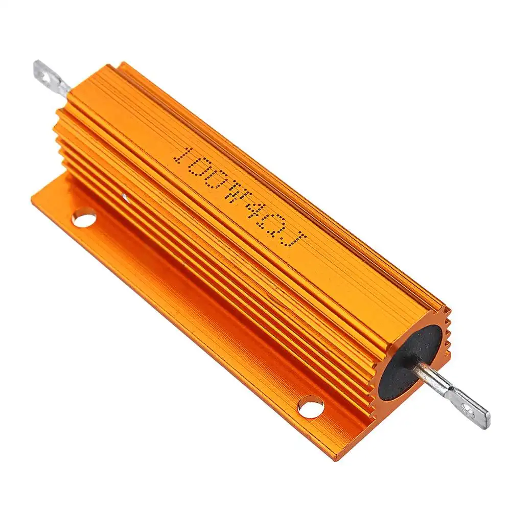 RX24 100W 4R 4RJ металлический алюминиевый корпус резистор высокой мощности Золотой металлический корпус радиатор сопротивление резистор