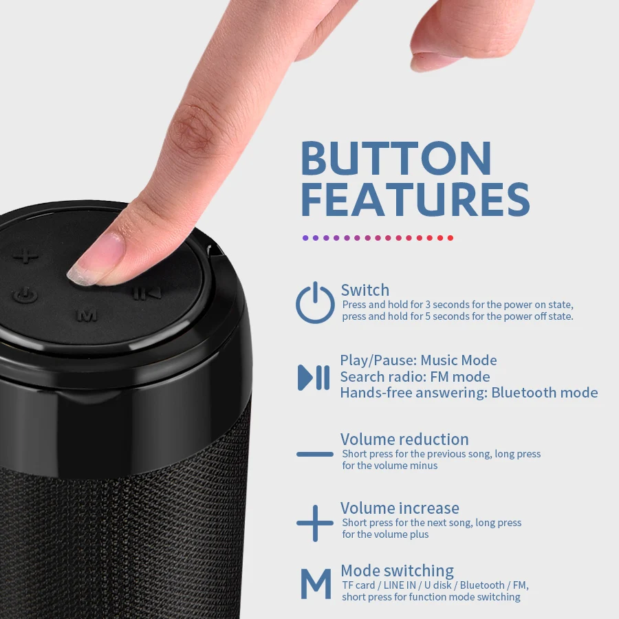 Портативный Bluetooth мини Динамик все гольфкарты оснащены радио Водонепроницаемый сабвуфер Беспроводной Блютуз-Колонка Динамик s стерео звук Динамик