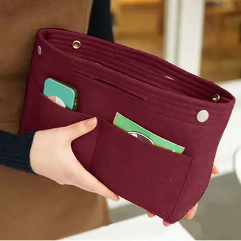 

Bag Handbag Women Felt Handy Organizer Insert Multi Pocket Liner Travel Holder