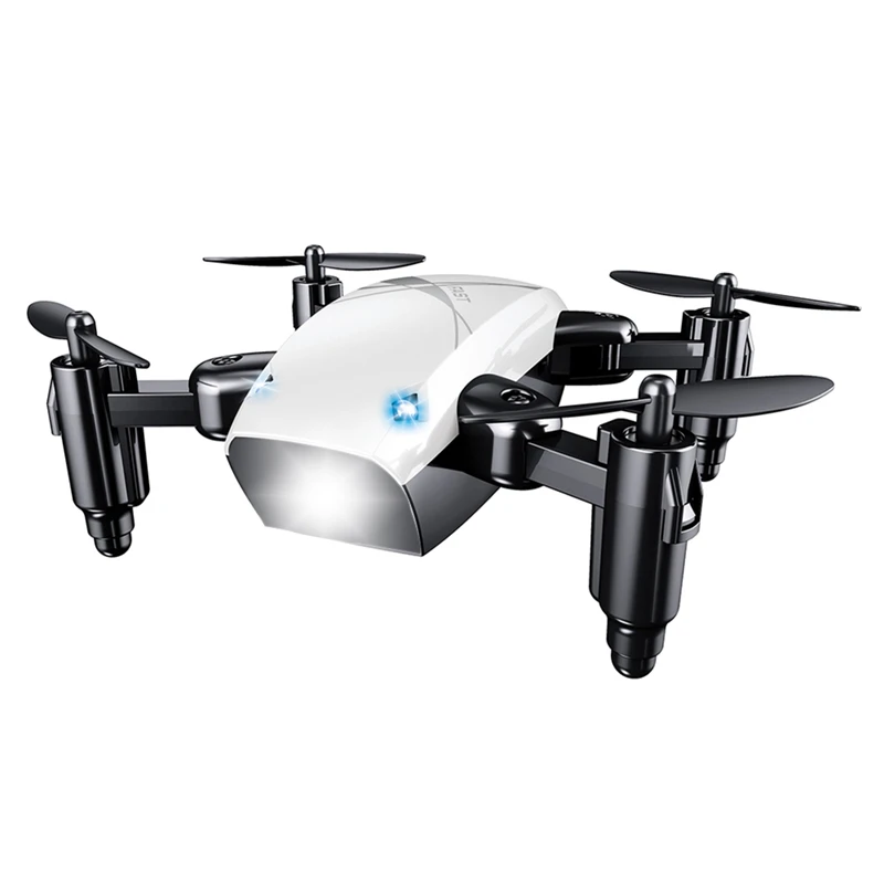 S9 Foldable 2.4GHz 6-Axis Real-Time Transmission Drone Headless One Key Return RC UFO Aircraft(Without Camera)With light white