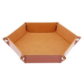 

Dice Holder PU Leather Folding Hexagon Tray for RPG, DND and Other Table Games