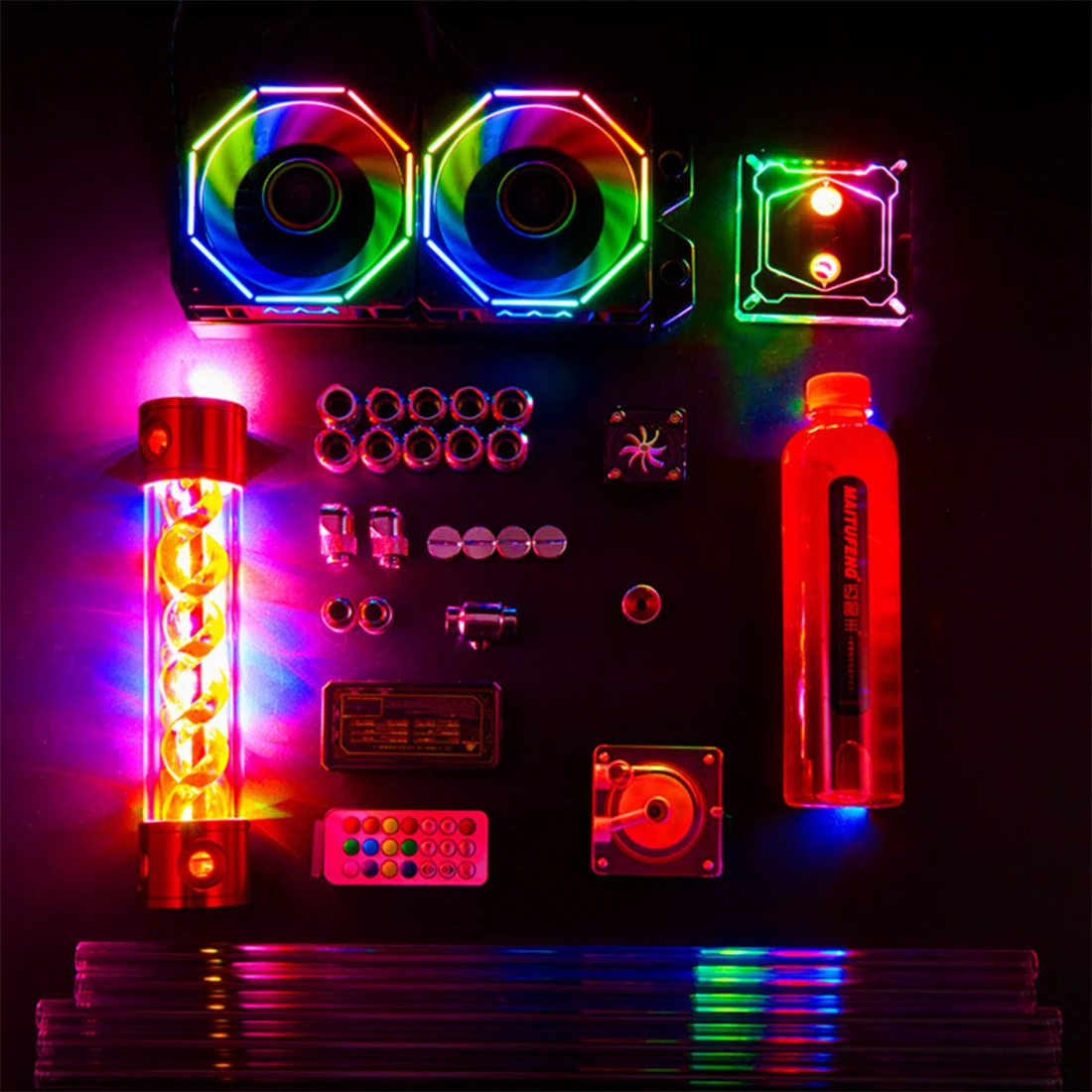 ^Cheap Computer Case Radiator Water Cooling System Water Cooler DIY RGBL Water-cooled Hard Pipe (Without Graphics Card 240 Copper Bar)