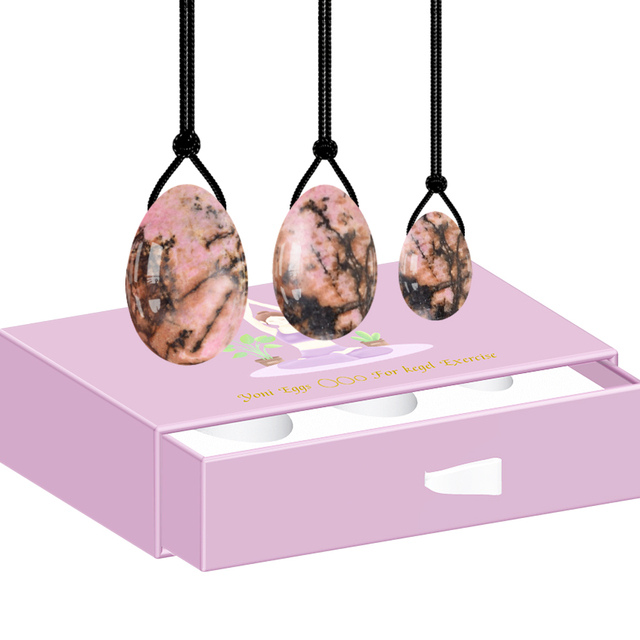 Stone Yoni Eggs Drilled Jade Egg Set with Box Women Kegel Exercise Vaginal Muscle Tightening  Feminine Hygiene Product