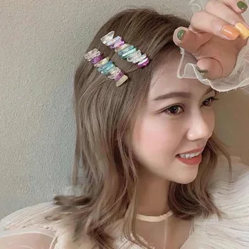 

1Pcs Retro Geometric Stone Hairpin 6 Colors For Choice Delicate Alloy Hair Clips For Women Girls Fashion Hair Accessories