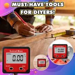 Mini Portable LCD Display Protractor 3 In 1 Multi-purpose Measuring Tool Inclinometer Measuring Angle 360 Degrees Spirit Level