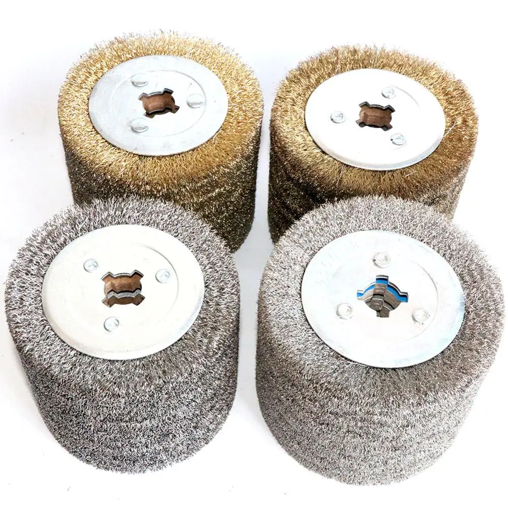 1 piece Stainless Steel Wire Brush Wheel Wood Open Paint Polishing Deburring Wheel for Electric Striping Machine