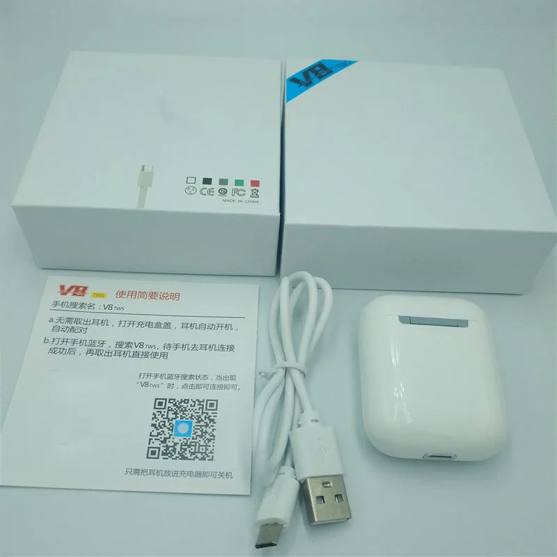 V8 tws Bluetooth наушники всплывающие окна Беспроводные наушники с сенсорным управлением бас стерео гарнитура Мини наушники PK I10 I12 I500 10 шт