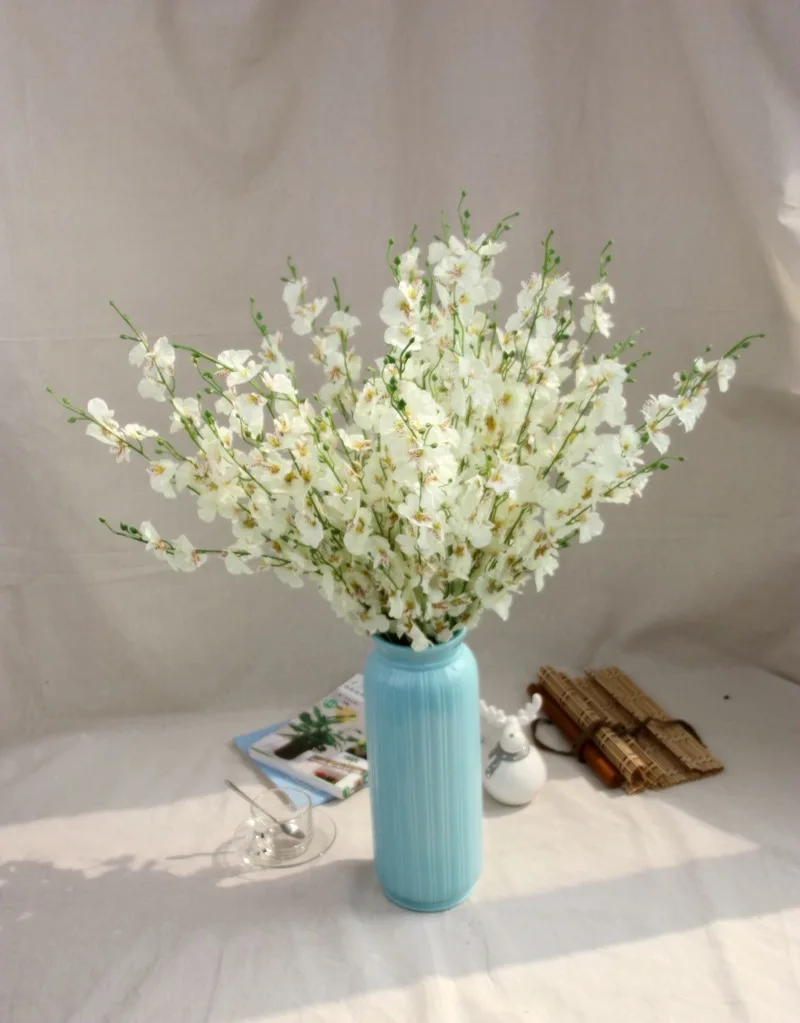 7 unids/lote Искусственные цветы decorativas baile azul hogar boda Decoration Flor de seda