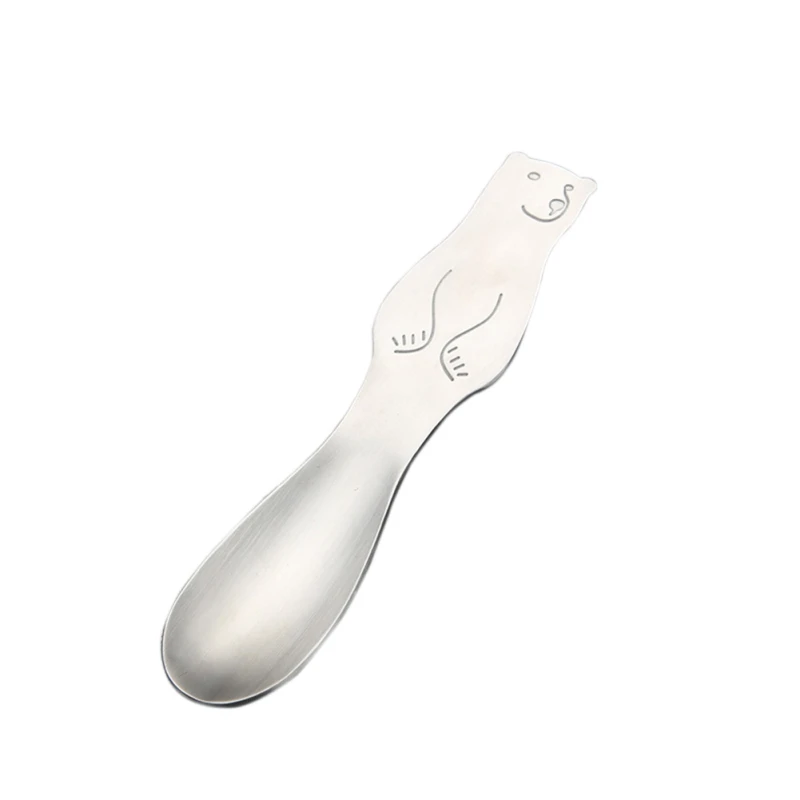Small Spoon 304 Stainless Steel Portable Cute Bear Pattern Dessert Fork For Children Cutlery Engraving Spoon Sets