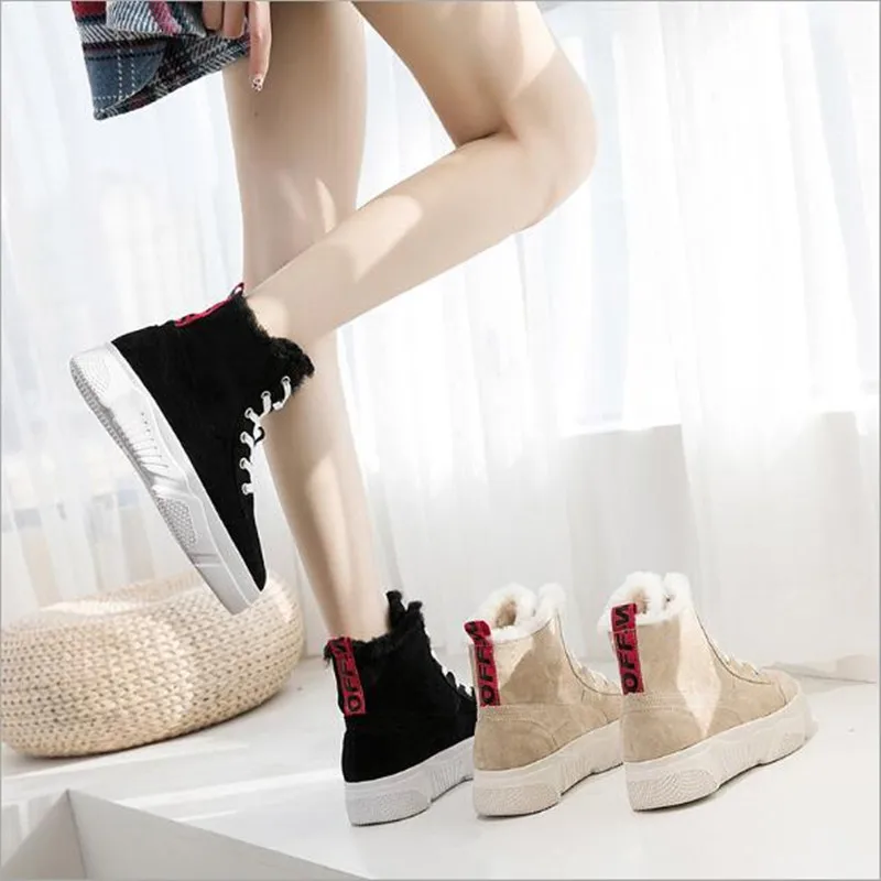 

35-40 Snow boots Women Models 2019 Winter new thick-soled Wild Women's shoes with Casual Cotton Shoes warm short Boots