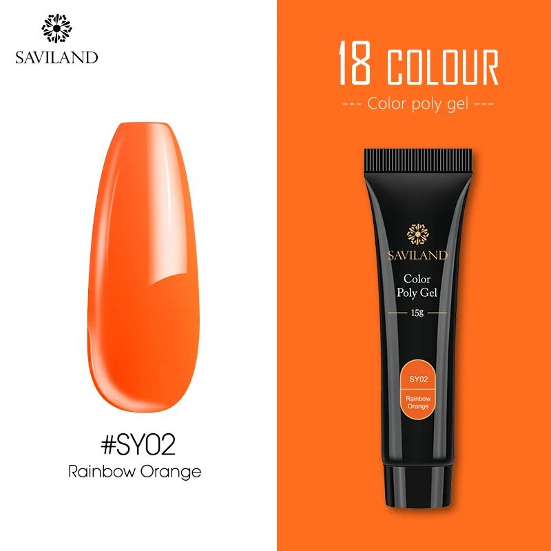 SY02 Saviland 38 цветов полигель для наращивания пальцев полигель лак для ногтей 15 г УФ строительный гель твердый гель лак для ногтей верхнее Базовое покрытие - Цвет: SY02