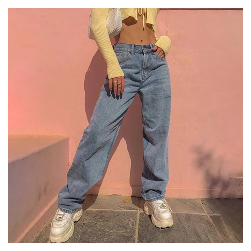 

Spring/Autumn Fashion Wide Leg Pants High Waist Loose Jeans Street Retro Wild Fashion College Jeans Boyfriend Jeans for Women