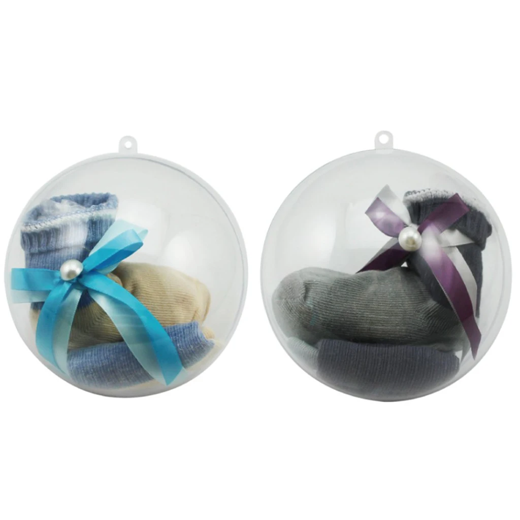 10pcs Clear Plastic Balls Fillable Ball Party Ornament Christmas Tree Hanging Candy Box DIY Crafts Gift Decorations 3 4 5 6cm