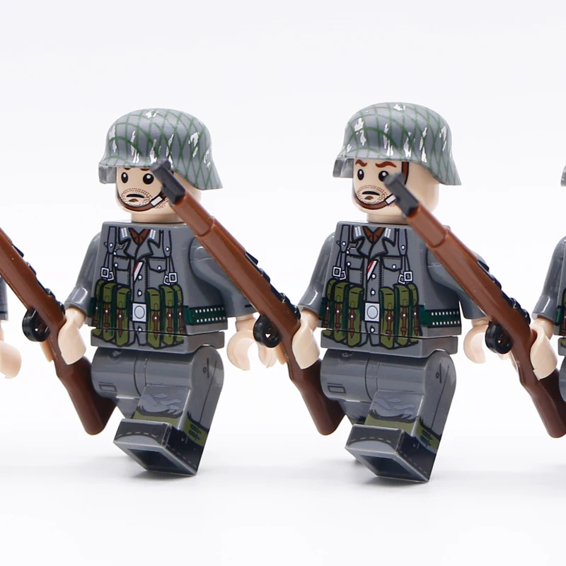WW2 военные Пособия по немецкому языку солдат, строительные блоки комплект армейской фигурка офицера 98 к пистолетное печатных шлем Запчасти Совместимость кирпичные игрушки для мальчиков