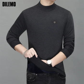 

Thick Velvet Warm New Fashion Brand Sweater Man Pullovers Slim Fit Jumpers Knitwear Autumn Korean Style Casual Mens Clothes