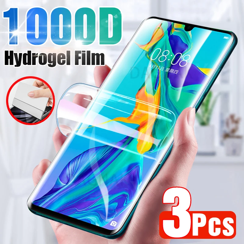 Protector de pantalla para Huawei P30 Pro P20 Lite P40 P10, película de hidrogel de cobertura completa para Mate 10 20 30 40 Pro Lite P Smart 2019 Z, 3 unidades