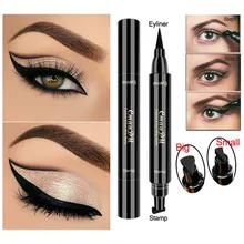 Черная жидкая подводка для глаз с двойной головкой, карандаш для глаз, супер водостойкий, быстросохнущая подводка для глаз, марки, подводка для глаз, карандаш, косметические инструменты для макияжа