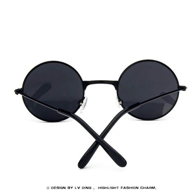 AOXUE ретро классические круглые солнцезащитные очки детские брендовые зеркальные солнцезащитные очки для мальчиков и девочек Черная синяя оправа очки UV400 подарки для детей