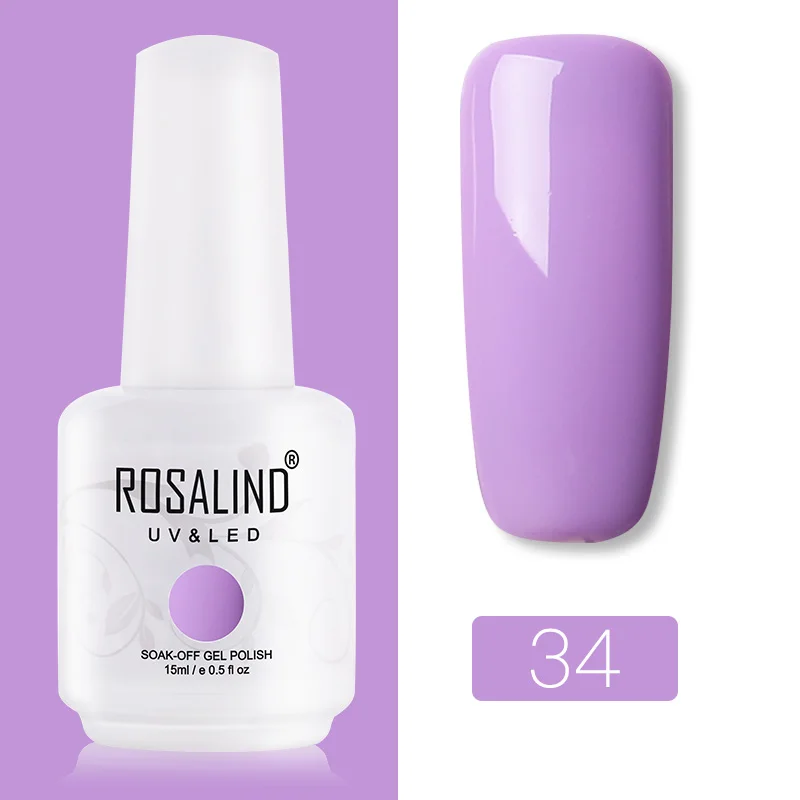 RH34 ROSALIND Гель-лак гибридные лаки для ногтей Маникюр УФ светодиодный полуперманентный гель для ногтей впитывающий Гель-лак базовое верхнее покрытие 15 мл цвет - Цвет: RH34