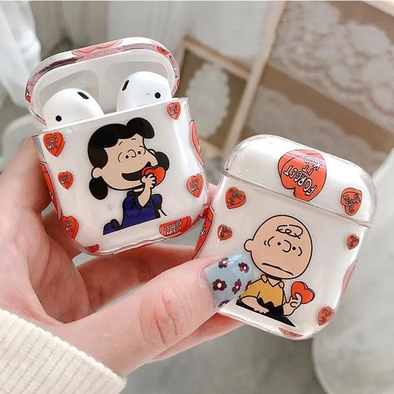 Милый Bluetooth чехол для наушников для Airpods 2 Чехол прозрачный жесткий чехол для Airpod Защитная крышка для Air Pods аксессуары Etui