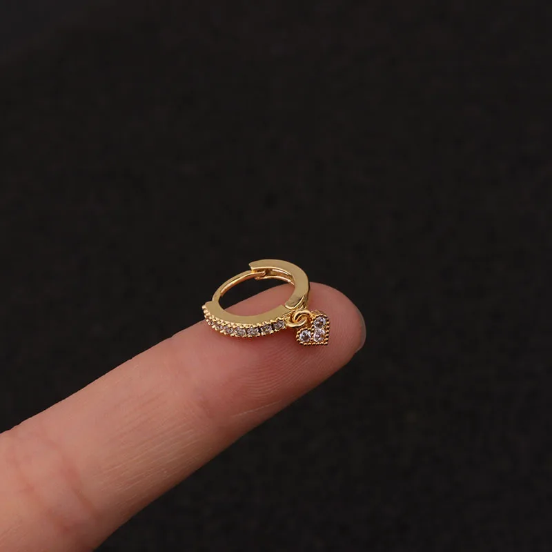 Cz Heart Star Moon Crown Cross Flower Ear Stud Tragus Cartilage Conch Earring Stud Cartilage Piercing Helix Jewelry