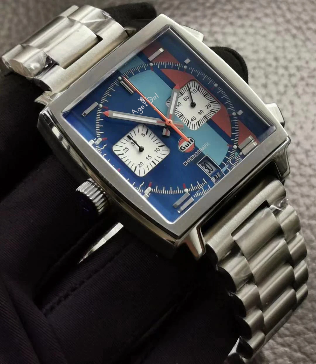 Роскошные брендовые новые мужские серебристые, черные, синие, белые часы из нержавеющей стали с хронографом, с синим гоночным сапфиром, специальное издание, часы AAA