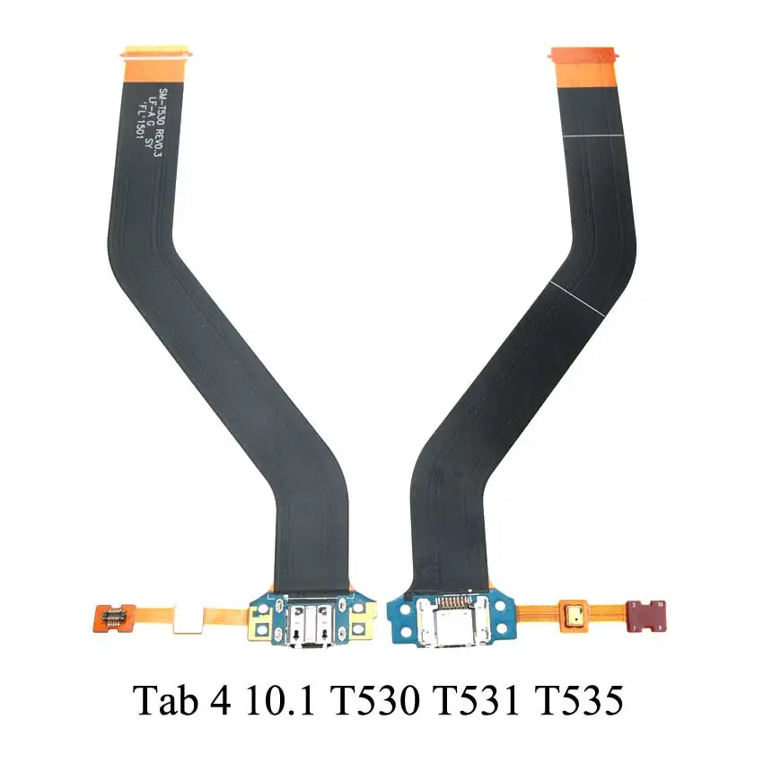 Для Samsung Galaxy Tab 2 3 P5100 P5110 P5200 P5210 P7500 P600 N8000 T530 T550 T800 USB Зарядное устройство зарядки Порты и разъёмы с микрофонный гибкий кабель - Цвет: T530