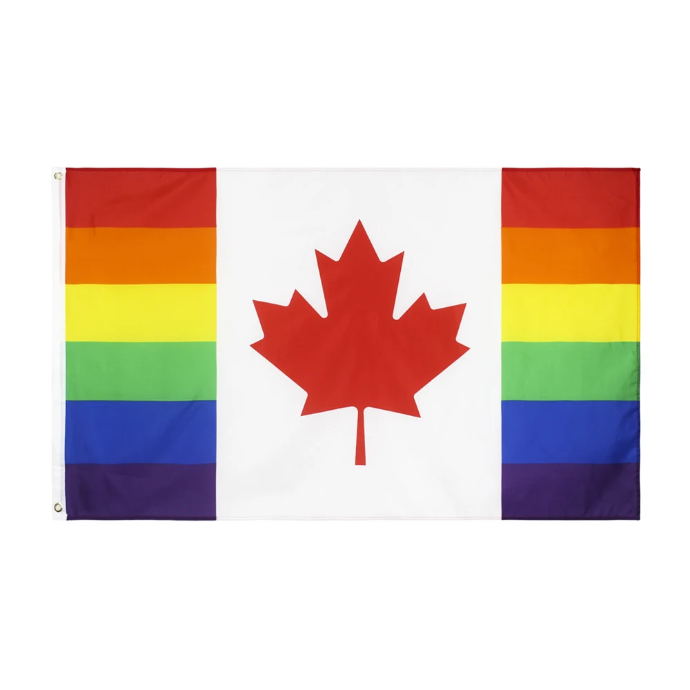 johnin 90x150cm LGBTQIA LGBT rainbow canadian gay pride flag of canada | Дом и сад
