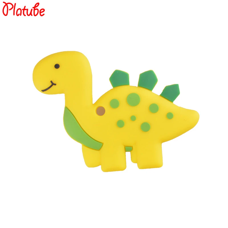 teether 1 шт., детский силиконовый прорезыватель, соска, клипса, цепочка, подвеска в виде динозавра, вязанные крючком бусины, грызун, соска, клипса, подарок для ребенка, игрушки для детей - Цвет: teether