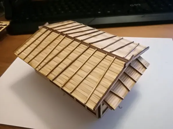 DIY кукольный домик миниатюрная деревянная сцена модель с 28 мм соотношение 1:56 для японских воюющих штатов размер дома 15*12*7 см