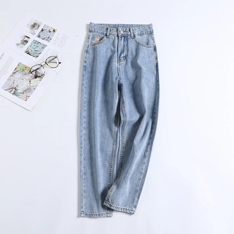 Jeans woman High Waist Straight Wide Leg Pants Nine Jeans for Women 2020