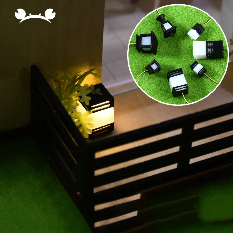 3 pièces modèle lumière maison de poupée LED de jardin blanc chaud pelouse lampe éclairage Miniature maison de poupée Mini herbe lumière (lot de 3)