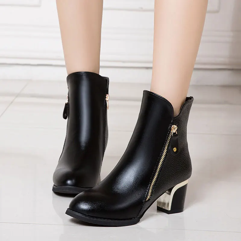 European Style Contracted Tide Girl Boots Woman British Martin Autumn Winter 2019 New High-heeled Shoes | Обувь