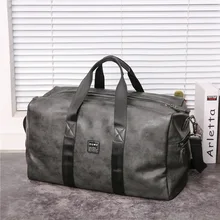 Дорожная сумка, мужская сумка, большая Вместительная дорожная сумка, на короткое расстояние, для деловой поездки, на одно плечо, через плечо, кожаная сумка для фитнеса