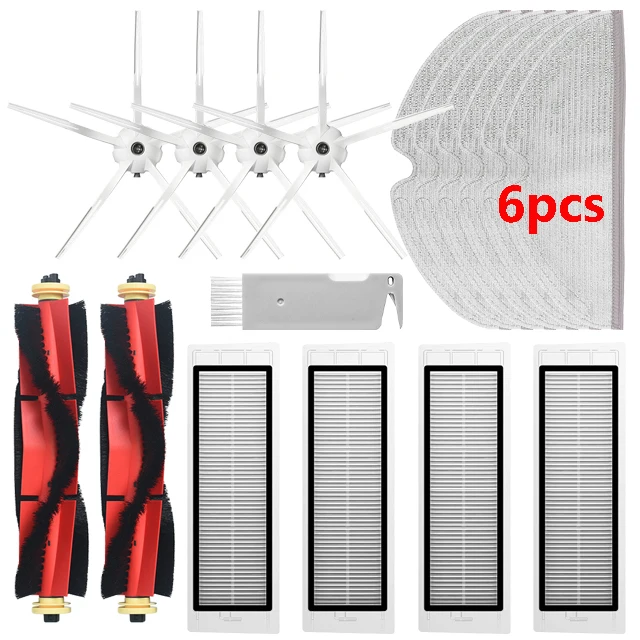 Water Tank Dust Box For XiaoMi Roborock S5 Max S6 MaxV Robot Vacuum Cleaner Mop Cloth HEPA Filter Side / Main Brush Spare Parts 17pcs