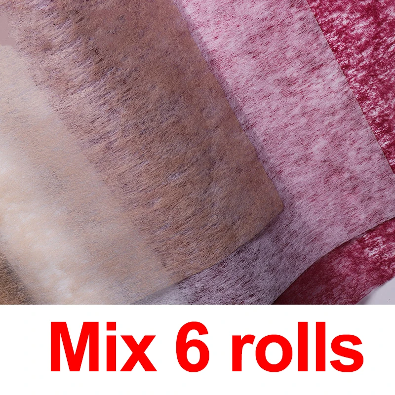 Mix 6rolls 60 см* 10 ярдов рулон цветок оберточная бумага Корея импортные марлевые цветы упаковочный материал сетка - Цвет: Mix 6rolls