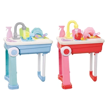 

Children Kitchen Toy Set Simulation Electric Dishwasher Pretend Sink Girls Play House Role Play Interactive Toys Luggage Case