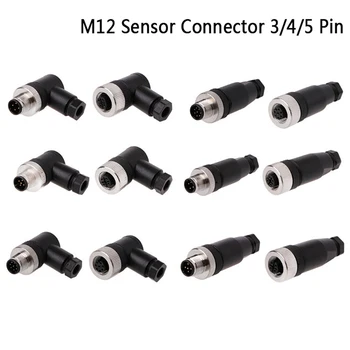 

1PCS M12 Sensor Connector Waterproof Male&female Plug Screw Threaded Coupling 3/4/5 Pin