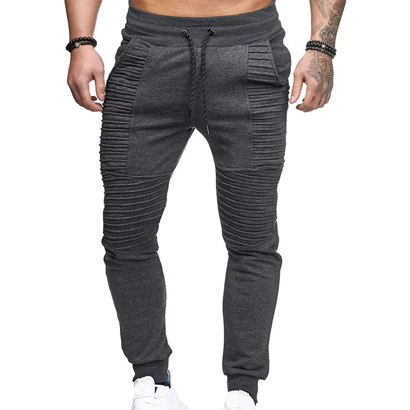 

Solid Full Length Sweatpants Hip Hop Fashion Streetwear Men Trousers Jogger Pants Men Stripe Design Casual Pants Slim Joggers