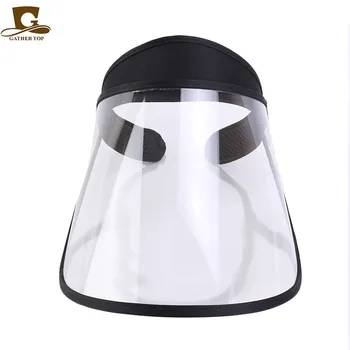

10pcs Transparent Face Shield Plastic Full Face Cover Baseball Hat With Ace Mask Visor Cap Dust-Proof Anti Spittle Hat