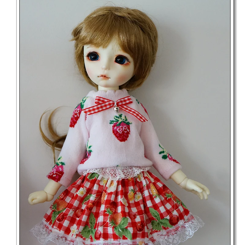 1/6 bjd Кукла одежда костюм толстовки с изображением клубники + юбка для YOSD MYOU кукла