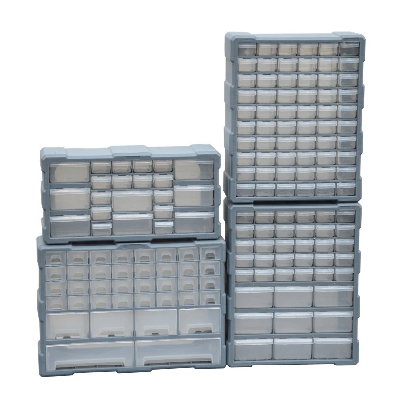 Multi-grid Drawer Type Parts Box Wall-mounted Combined Component Tool Box  Building Blocks Screw Storage Box Tool Case