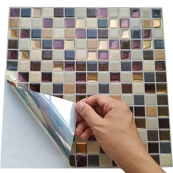 

Self Adhesive Kitchen Waterproof Vinyl Mosaic Peel and Stick backsplash Wall Sticker Tiles