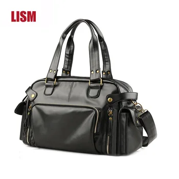

LISM Korean Luxury Men's PU Handbag Casual Outdoor Shoulder Messenger Bag Large-capacity Travel Bags High-quality Bags 2019