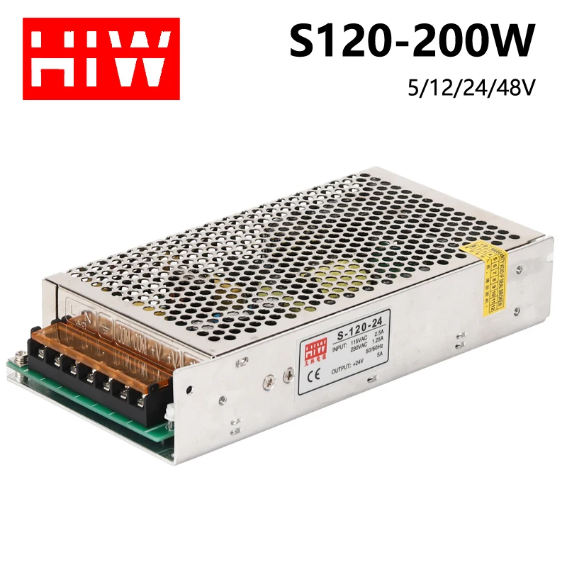 HuWei S120W -200w 110V/220VAC to 200W 24VDC 5VDC 12VDC 36VDC 48VDC AC-DC Single Output Switching Power Supply | Обустройство дома