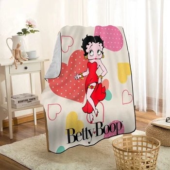 

Customized Betty Boop Lovely Anime Throw Blanket Personalized Blankets On For The Sofa/Bed/Car Portable 3D Blanket For Kid Home
