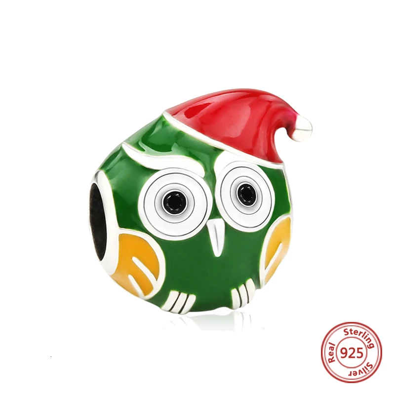 

StrolliGirl Fashion Hat Owl Charm Suitable for Pandora Bracelet Silver 925 Original Jewelry DIY Christmas gifts Free shipping