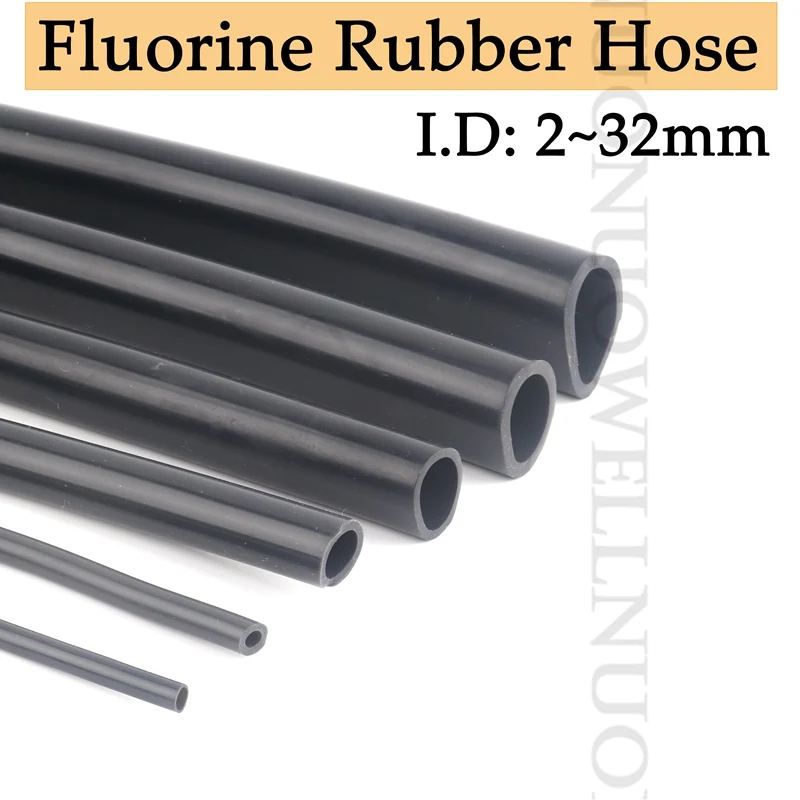 100cm identificación 2 ~ 12mm Fluororubber manguera de caucho de flúor de gasolina resistente al tanque de motor manguera Flexible bomba de aire bomba de manguera de goma blanda