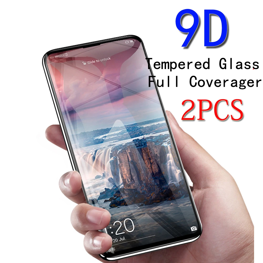Закаленное стекло 9D для Huawei Y5 Y6 Y7 Prime 2018 Y3 2 шт. полноэкранная защита Y9 2019 защитная