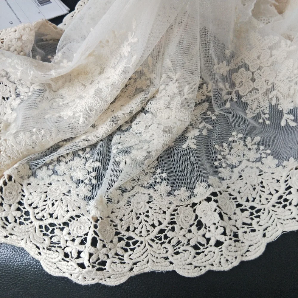 Mesh Embroidered Water-souble Holow-out Lace Fabric Handmade DIY Sewing Clothes Lace Trim Accessories